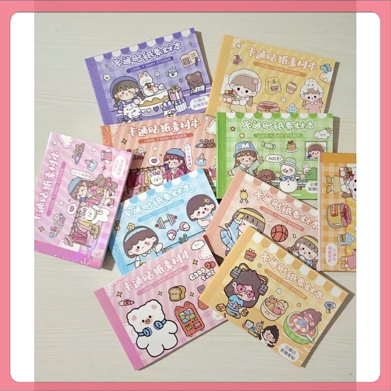 

Toca Buku Sticker / Notebook Aesthetic Lovely Diary Sticker 24 Lembar Terpopuler