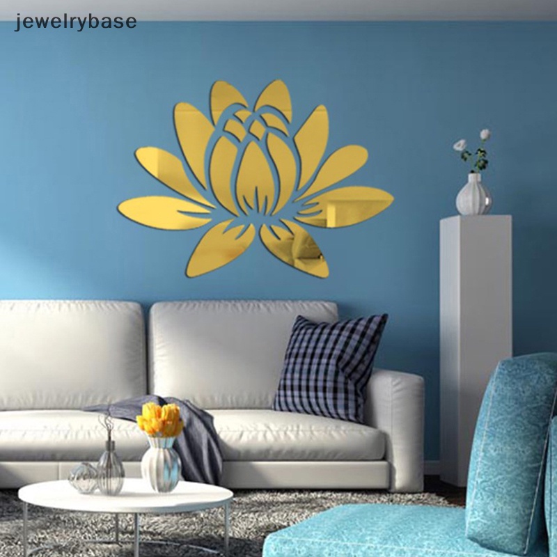 [jewelrybase] 3d Cermin Teratai Stiker Dinding Removable Acrylic Mural Decal Rumah Kamar DIY Dekorasi Butik