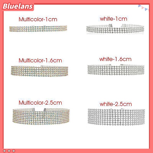 [BLS] Fashion Wanita Penuh Berlian Imitasi Berkilau Choker Kerah Pendek Kalung Perhiasan