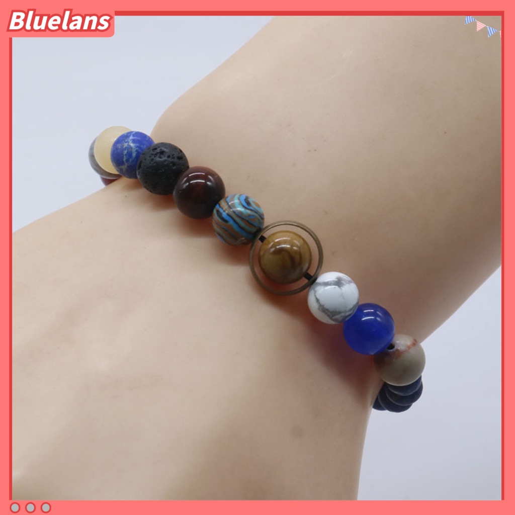 [BLS] Planet Gelang Manik-Manik Delapan Planet Batu Vulkanik Imitasi Warna-Warni Geometris Hadiah Sahabat Pria Wanita Semesta Tata Surya Manik-Manik Gelang Perhiasan Untuk Kehidupan Sehari-Hari