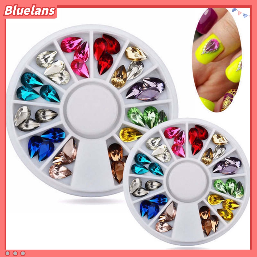 [BLM] Warna Campur 3D Nail Art Acrylic Tips Roda Tetesan Air DIY Glitter Manicure Decor