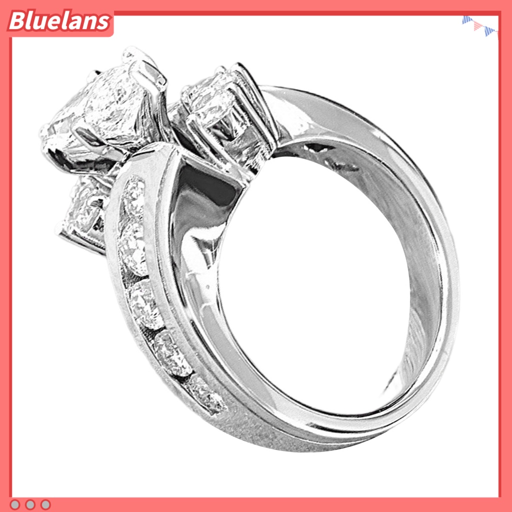 [BLS] Fashion Cincin Sparkling Kreatif Bentuk Shiny Efek Visual Tidak Iritasi Mudah Dipakai Zirkon Hias Bersinar Jari Cincin Wanita Perhiasan Pernikahan Hadiah Ulang Tahun