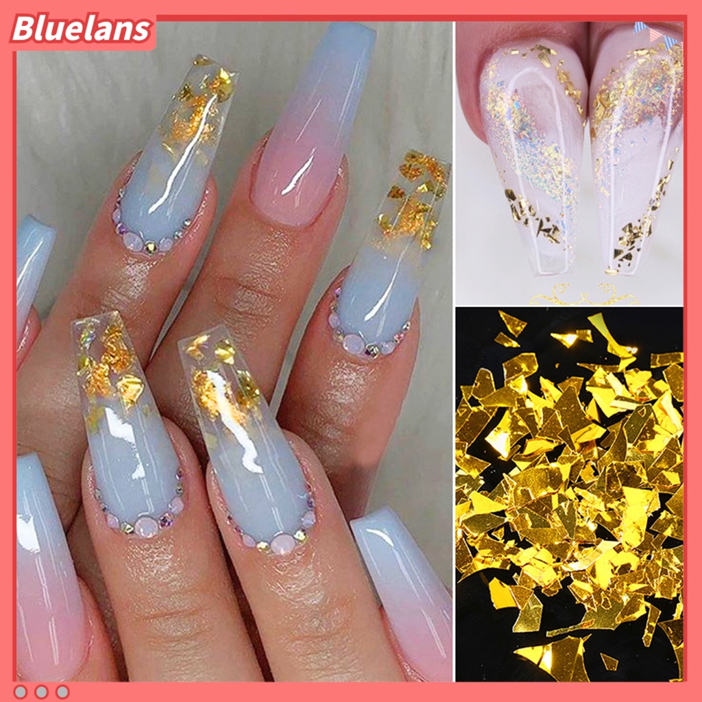 [BLM] Nail Glitter Flakes Bentuk Tidak Teratur Manicure Decoration Aksesoris Kertas Sequin Hiasan Nail Art Untuk Wanita