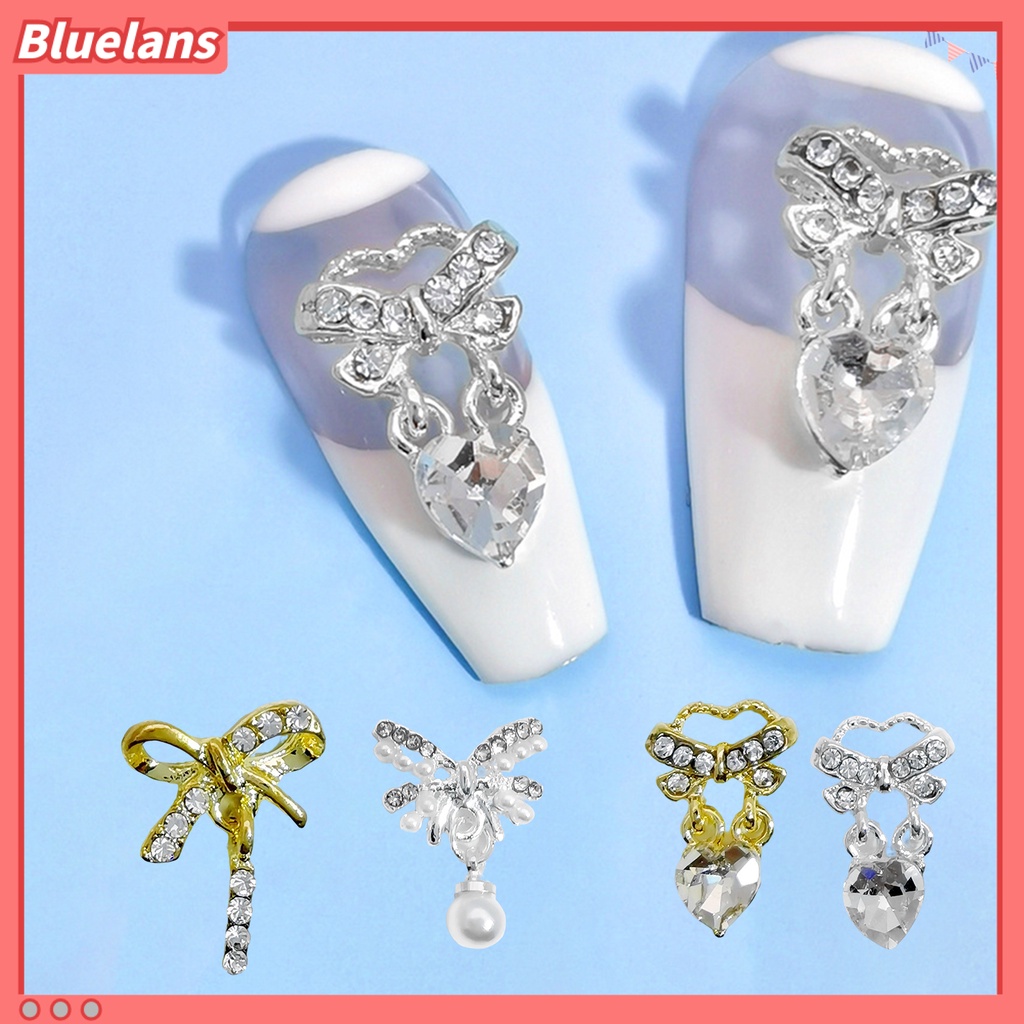 [BLM] 10pcs Hiasan Kuku Permukaan Mengkilap Berlian Imitasi Tahan Luntur Warna Cerah Tahan Karat Berkilau Alloy 3D Nail Jewelry Decoration Manicure Charms Untuk Salon Kuku