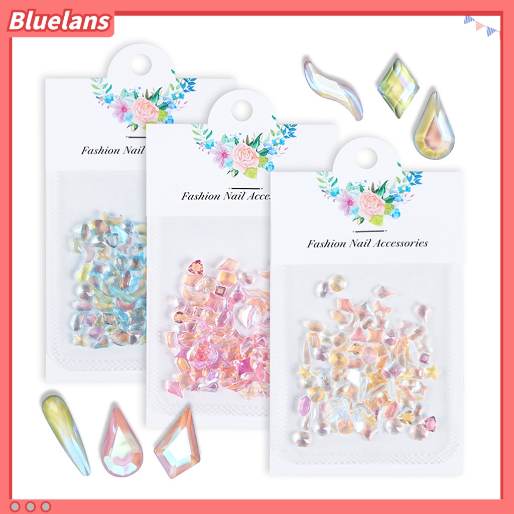 [BLM] 100pcs Dekorasi Kuku Bentuk Tidak Teratur Warna Hidup Mempesona Efek Visual Tidak Luntur Bentuk Campur Dekorasi Kerajinan Kuku Manicures Decor Untuk Salon Kuku