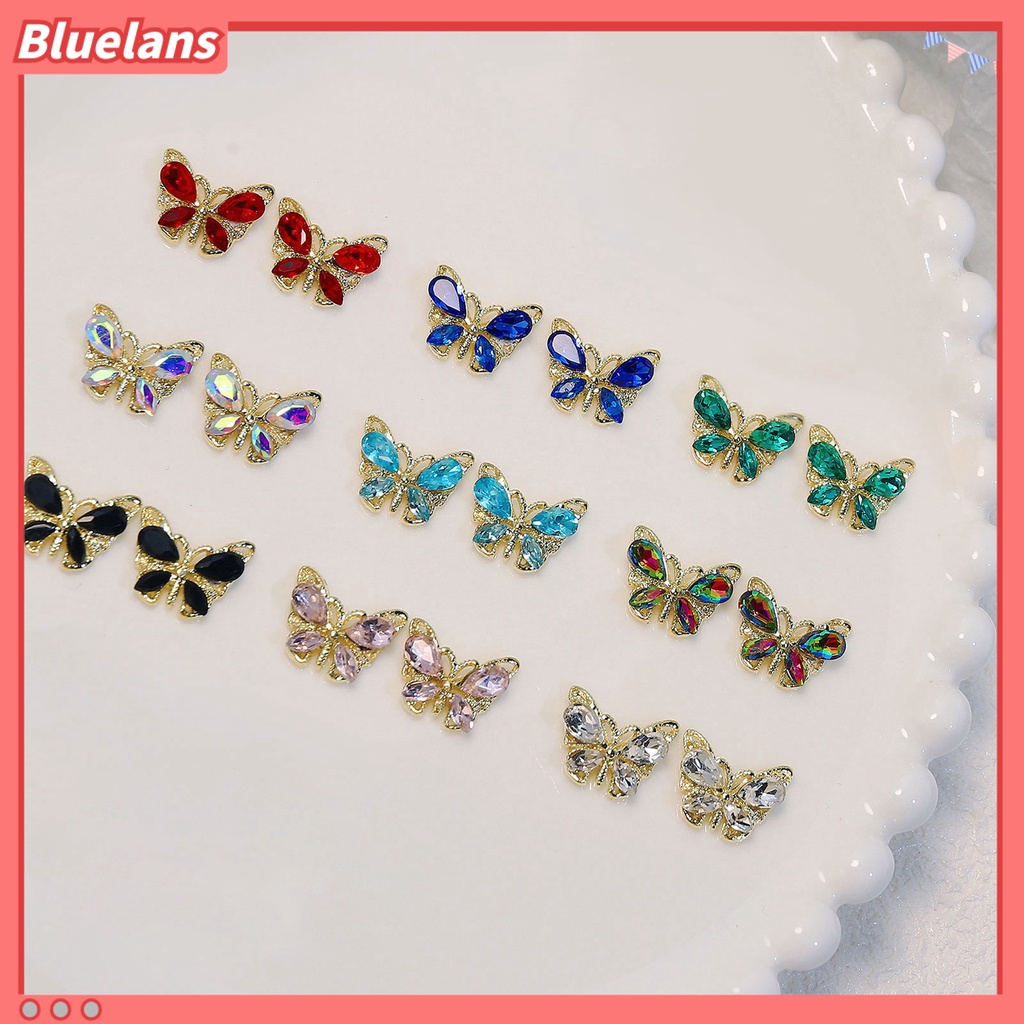 [BLM] 10pcs Hiasan Kuku Bersinar Mudah Tempel Tiga Dimensi Warna Hidup DIY Berkilau Pesona Kuku Kupu-Kupu Desain Manikur Pasokan Salon Kuku