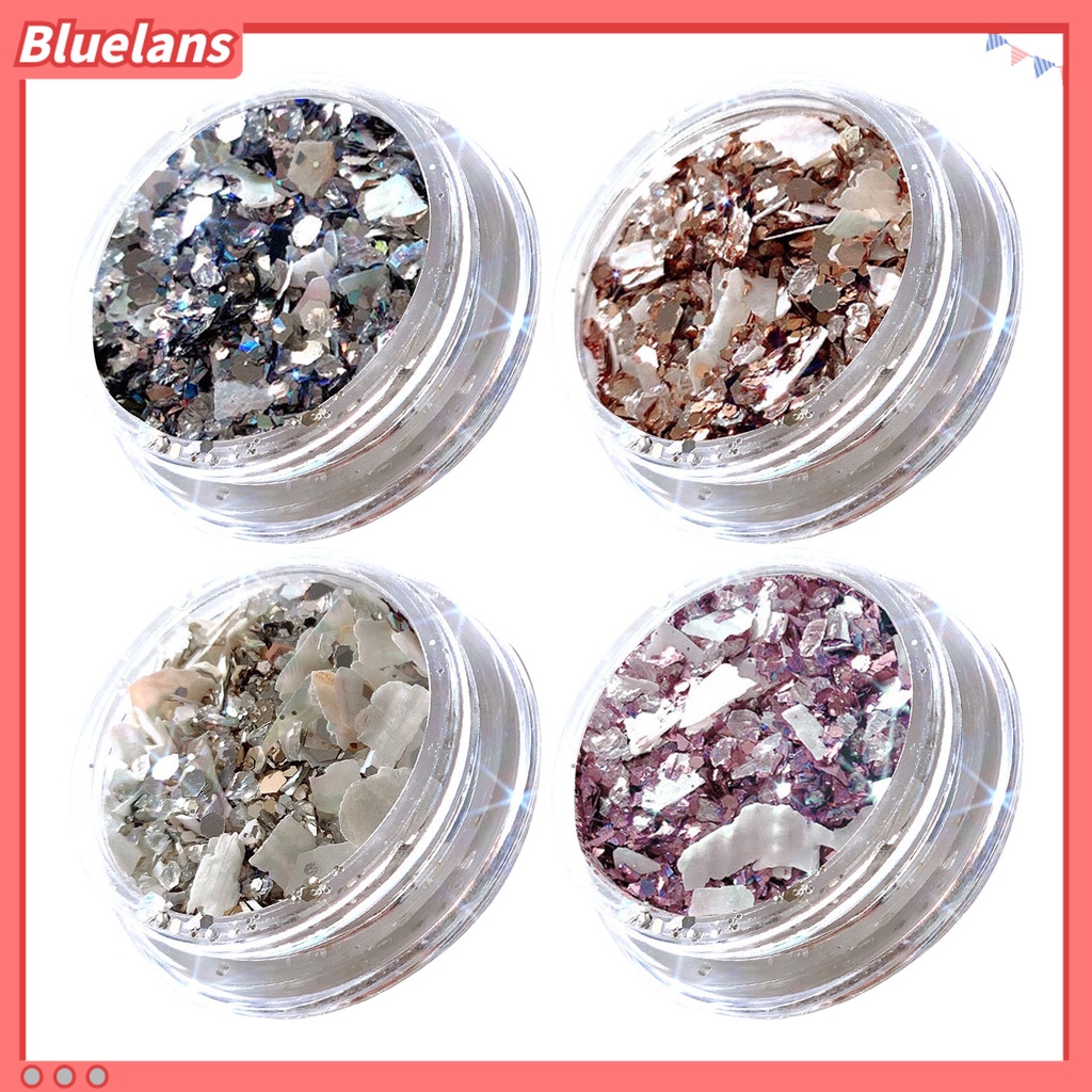 [BLM] 1kotak Nail Art Decor Broken-off Bentuk Tidak Teratur Mengkilap Tidak Luntur DIY Glitter Gaya Jepang Nail Shell Piece Flake Slice Payet Perlengkapan Kuku