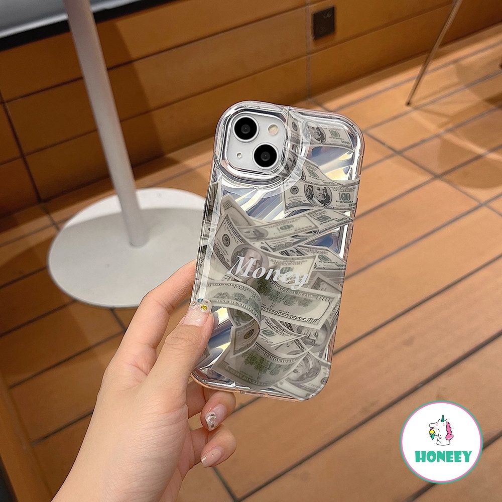 Fashion Money Dollar Phone Case Kompatibel Untuk iPhone 14 Pro Max Case iPhone 11 12 13 Pro Max Bantal Udara Shockproof Lembut Penutup Belakang