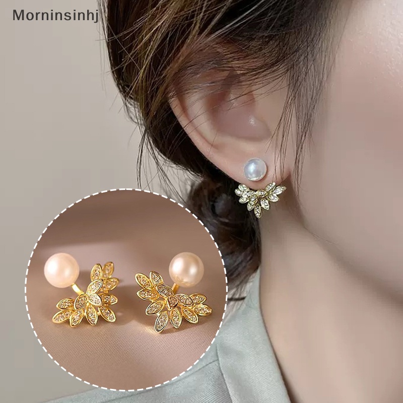 Mornin Kristal Mutiara Bunga Drop Anting Untuk Wanita Fashion Perhiasan Berlian Imitasi Anting Hadiah Untuk Pesta Sahabat id