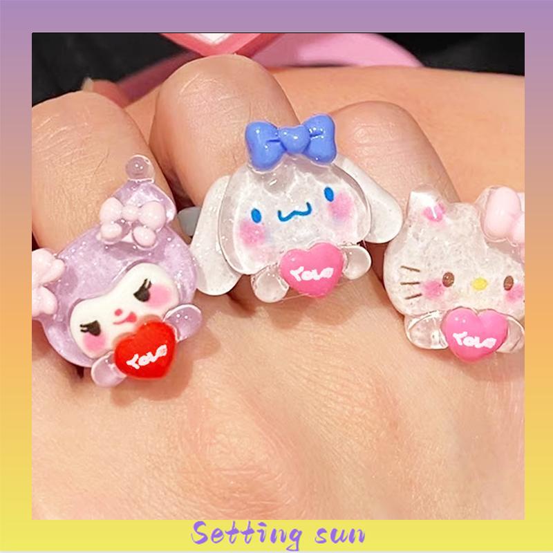 Cincin Couple Plastik Bahan Warna Lucu korea Fashion Sederhana Gaya Untuk Pria Dan Wanita TN