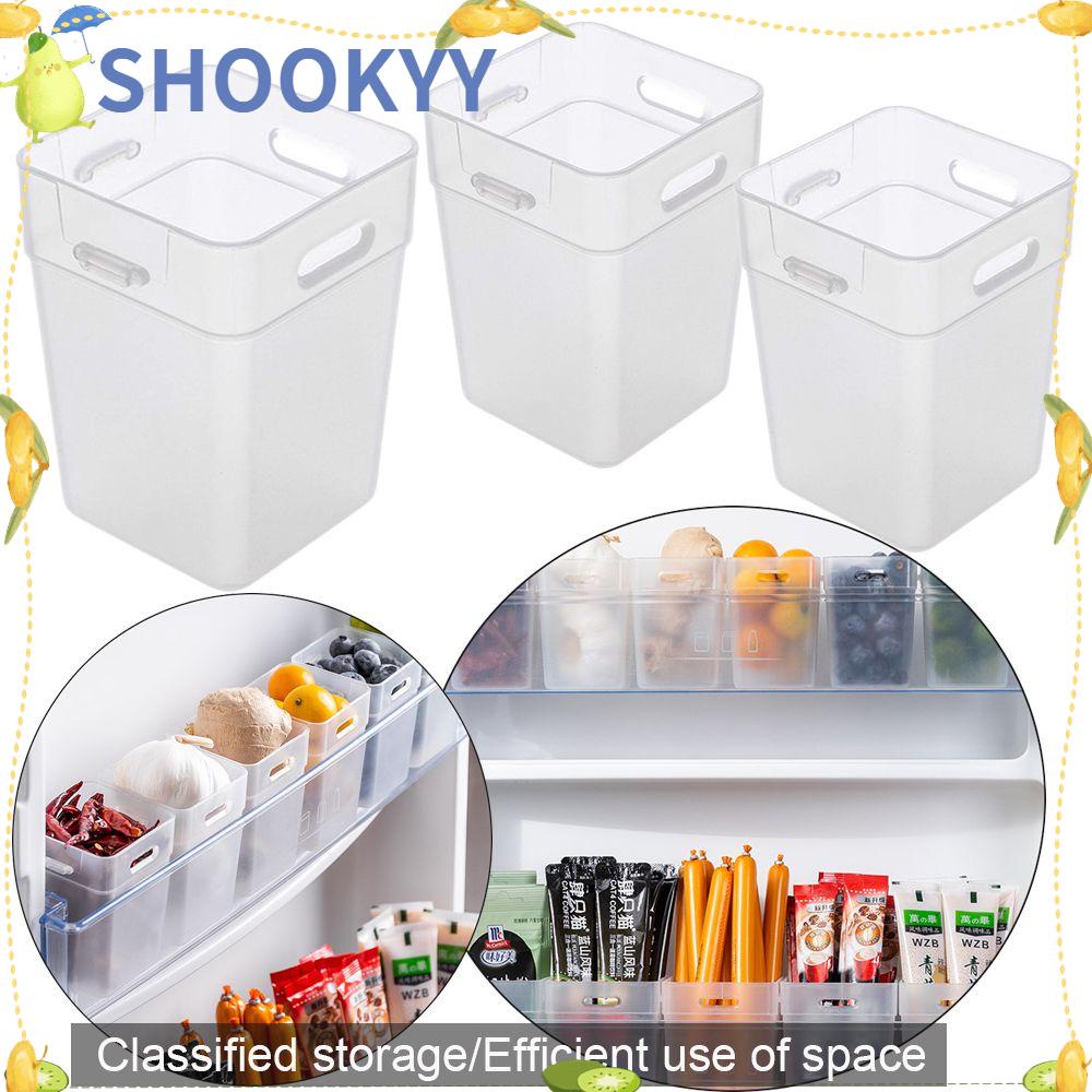 Chookyy 2Pcs /pack Kotak Penyimpanan Portable Hemat Ruang Rak Freezer Kulkas Multifungsi