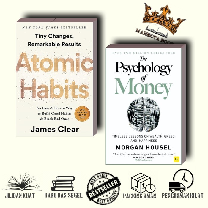 Buku Paket Atomic Habits & Psychology of Money english - Psychology