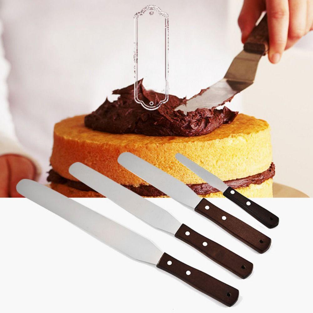 TOP Cake Spatula Dapur4 6 8 10 inch Stainless Steel Penghalus Kue Baking Icing Frosting