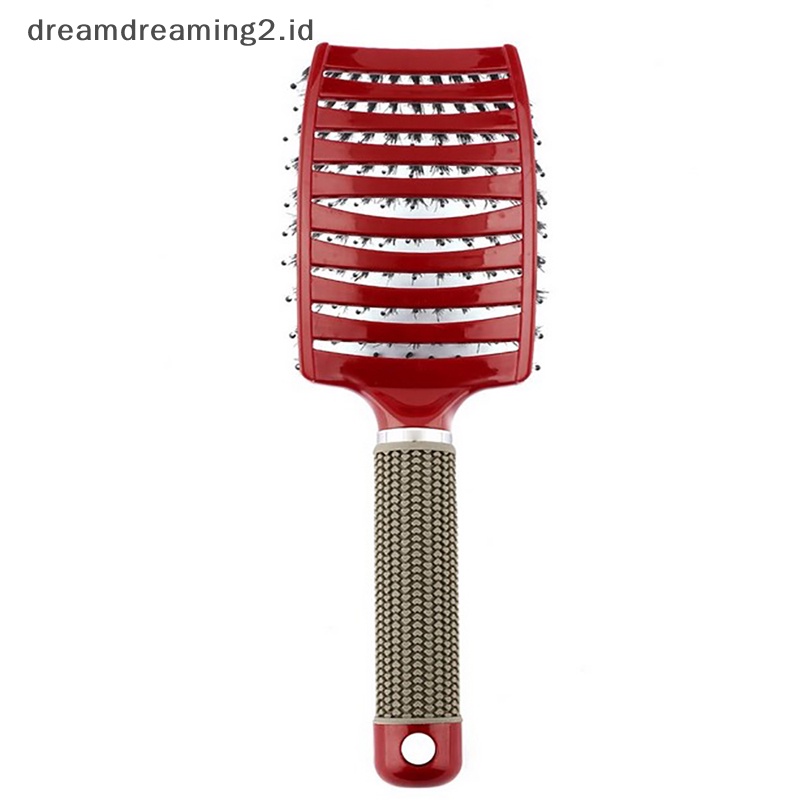 (drea) Sikat Rambut Anti Statis Lengkung Vented Styling Brush Detangling Massage Brushes //