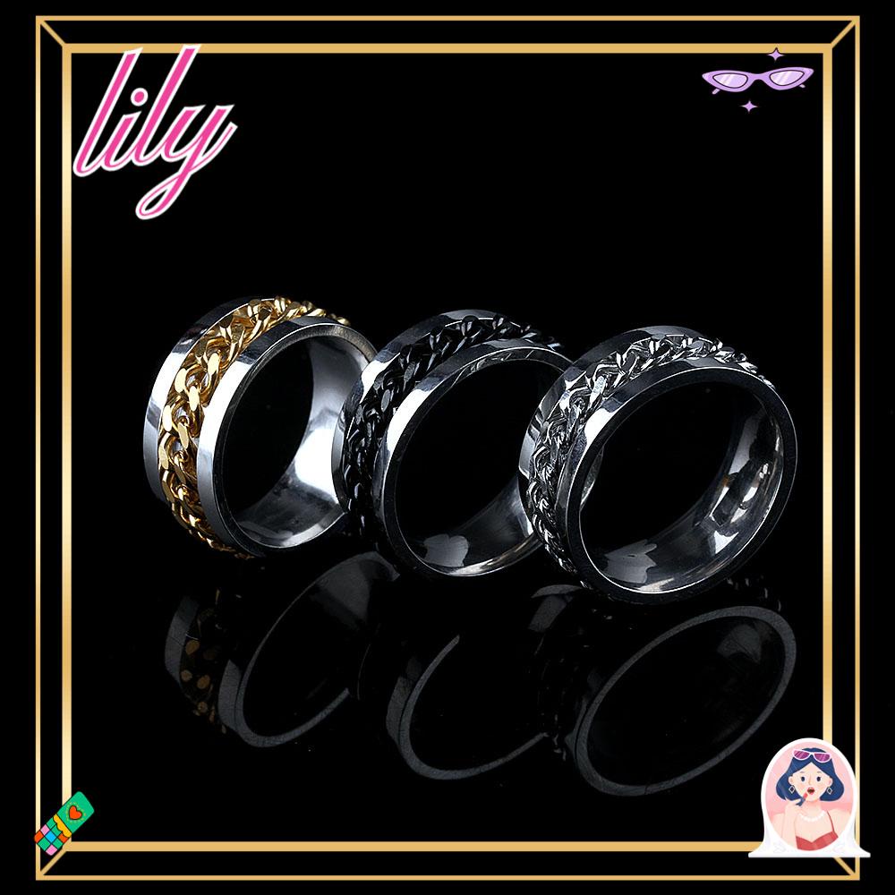 Lily Band Cincin Punk Pernikahan Pria Stainless Titanium Steel