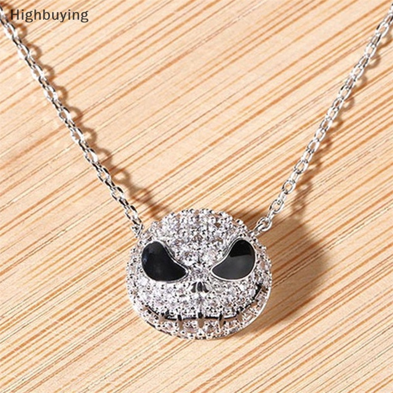 Hbid Perhiasan Cincin Natal Crystal Ring Kalung Liontin Tengkorak Stud Sally Jack Skellington Tetesan Minyak Berlian Tengkorak Setan Glory