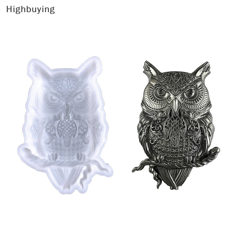 Hbid Ornamen Burung Hantu Epoxy Resin Cetakan DIY Hiasan Dinding Desktop Ornamen Setengah Tiga Dimensi Eagle Silicone Mold Glory