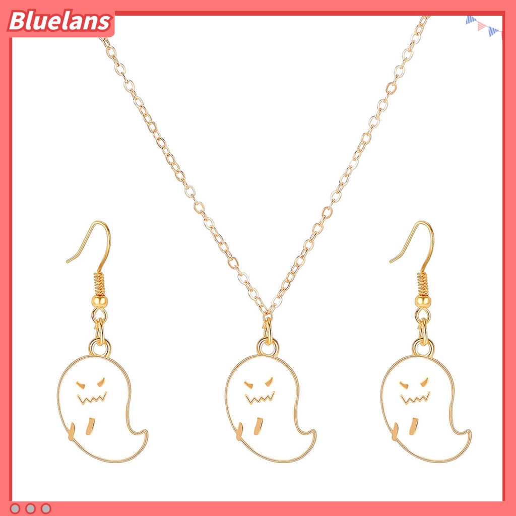 [BLS] 1set Set Perhiasan Pengantin Wanita High Gloss Bentuk Lucu Hypoallergenic Liontin Kalung Kait Anting Set Perhiasan Aksesori