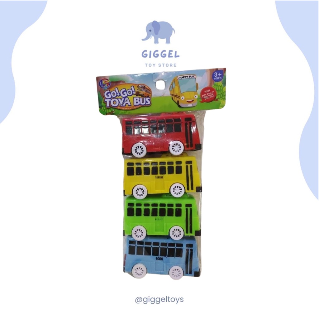 [ Giggel ] Mainan Anak Bus Tayo Set / Go Go Toya Bus / Tayo Bus Isi 4 pcs