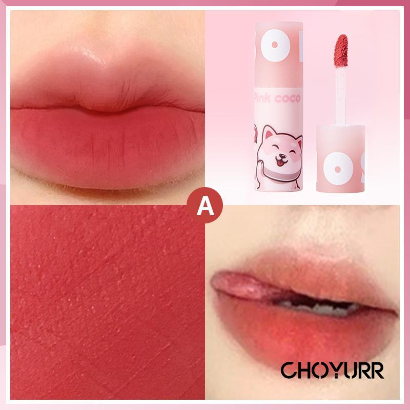 【COD】PINKCOCO Lip Glaze Bubble Bear Matte Mist Lip Mud MatteTahan Air Tahan Lama-CH