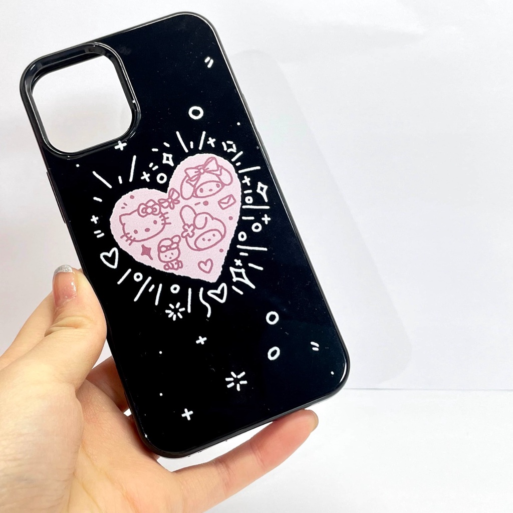 Ins Sanrio Gaya Cocok Untuk iPhone 14 Pro Max Casing Ponsel iPhone Kompatibel Dengan Iphone13 13pro 13prm iPhone 11 11pro 14plus 12Pro Max Shockproof TPU Phone Case