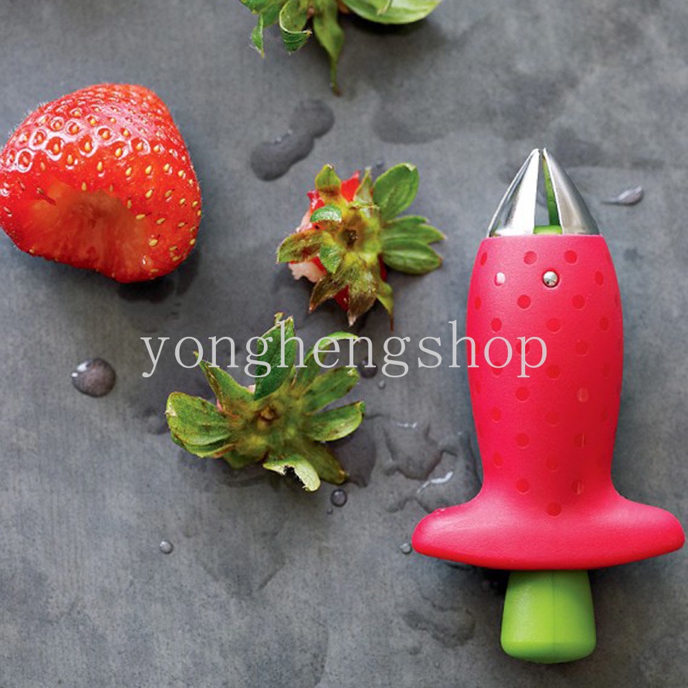 Kreatif Strawberry Huller Corer Buah Daun Tomat Tangkai Alat Cabut Strawberry Pit Remover Dapur Gadget