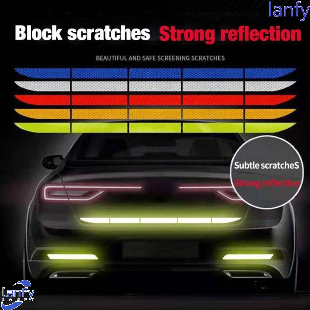 Lanfy Stiker Reflektif Mobil Kepribadian 90 cm 5 Pcs/set Mobil-styling Eksterior Peringatan Aksesoris Eksterior Tape Reflektif Mobil Tahan Air Stiker Tanda Peringatan Keselamatan