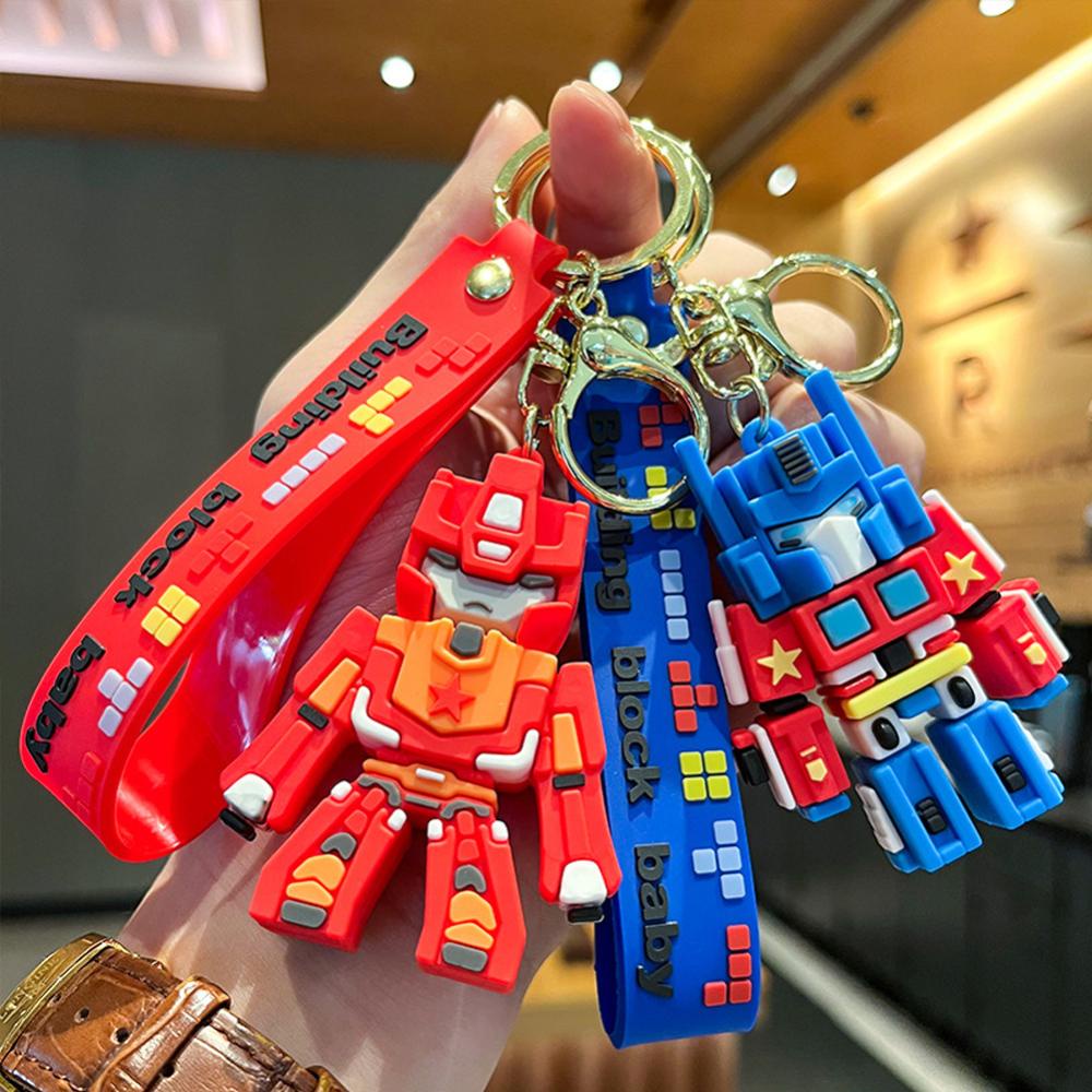 Timekey Kartun Autobot Gantungan Kunci Wanita Pria Kreatif Anime Figurine Keyrings Untuk Pasangan Handbag Charms L2Y5