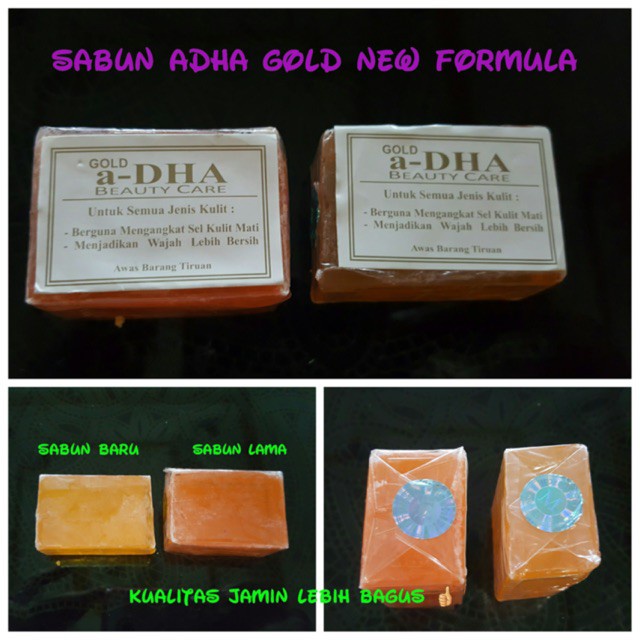 Sabun A DHA Gold / Brightening / Super Gold / 313 / sabun adha gold hijau pink / Sabun adha 313 bpom