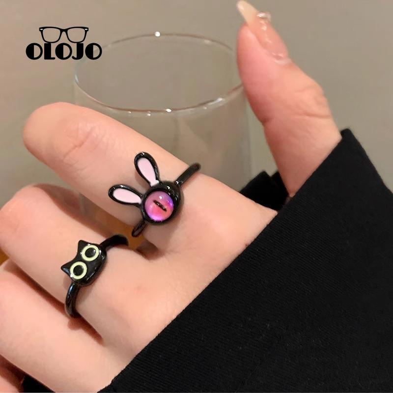 【COD】Fashion Cincin Retro Lucu Naga Kucing Membuka Cincin Kreatif Pasangan Rings