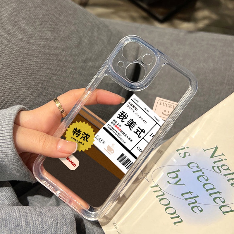 Ice Americano Case Untuk Redmi Note10 11 11E 11S 12 8 8T 9 9S 10 Xiaomi 11T 12T 13Pro 13 Mi 10 10 Pro 10T Lite 10T 11 12 Poco F3 F4 M3 X3 X4 X5 Pro Akrilik Space Cover Belakang TPU