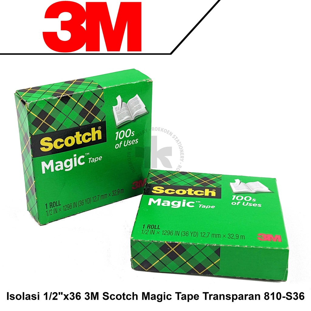 

3M Scotch Magic Tape Isolasi 1/2"x36 Transparant 810-S36