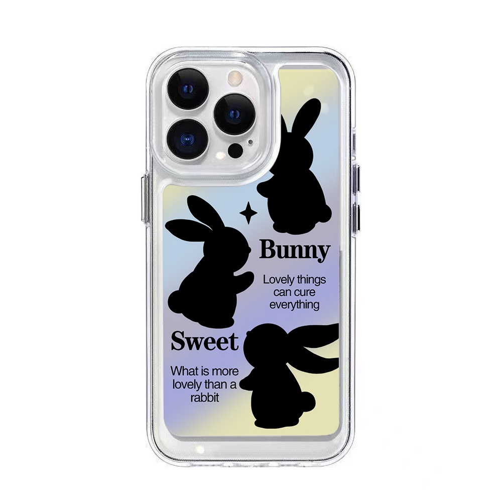 Sweet Bunny Case Untuk Redmi Note10 11 11E 11S 12 8 8T 9 9S 10 Xiaomi 11T 12T 13Pro 13 Mi 10 10 Pro 10T Lite 10T 11 12 Poco F3 F4 M3 X3 X4 X5 Pro Akrilik Space Cover Belakang TPU