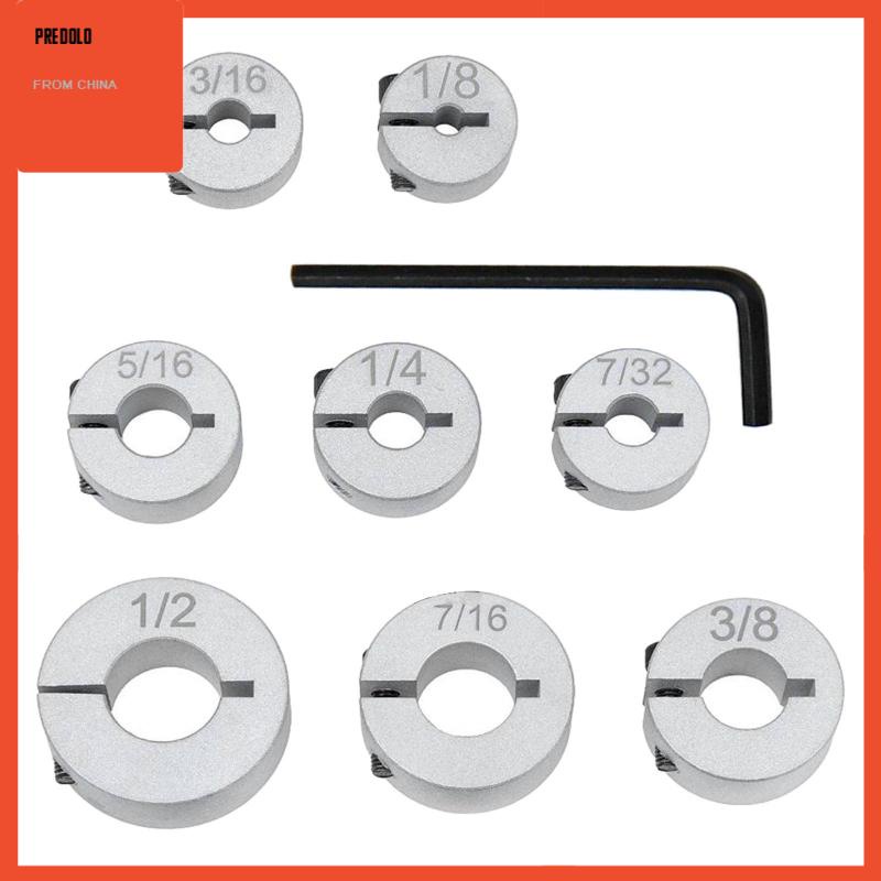 [Predolo] 8pcs Mata Bor Kedalaman Stop Kerah Set Dowel Lubang Kerja Metal Depth Bit Fixed