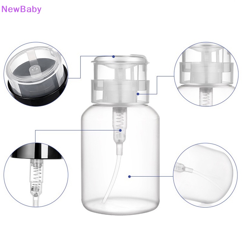 Newbaby Botol Penghilang Kutek UV Gel Press Bottle Nail Art Bersih Kosong Pump Liquid ID