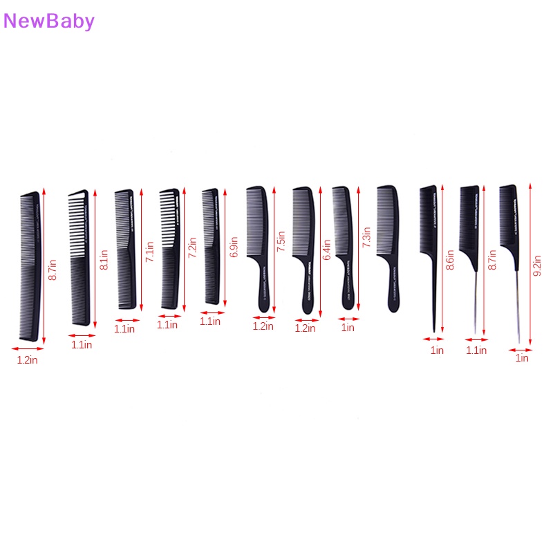 Newbaby 11gaya Sisir Salon Profesional Hairdressing Carbon Antistatic Cutg Comb ID