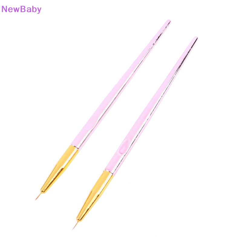Newbaby 3Pcs /Set Nail Art Fine Liner Paing Pen 1-2cm Rose Gold Akrilik Pen Brushes ID