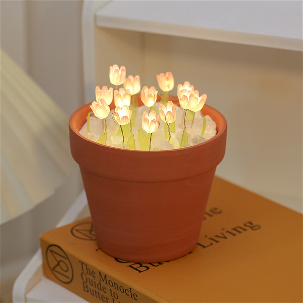 Paket Bahan Handmade Untuk Buket Miniatur Dan Bingkai Foto Diy Tulip Night Light Kit Untuk Hadiah Ulang Tahun Pacar Atau Sahabat