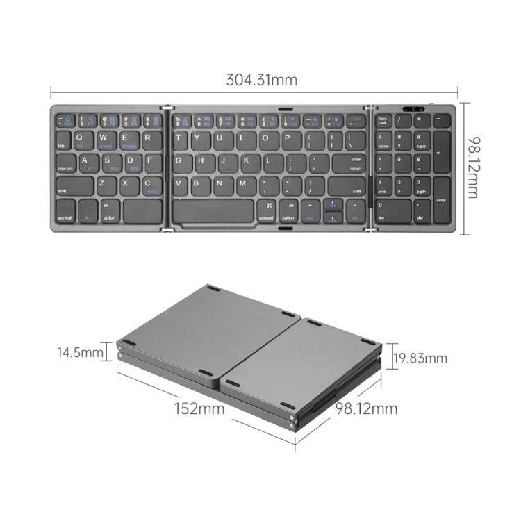 B099T - Universal Folding Portable Bluetooth Keyboard with Touchpad