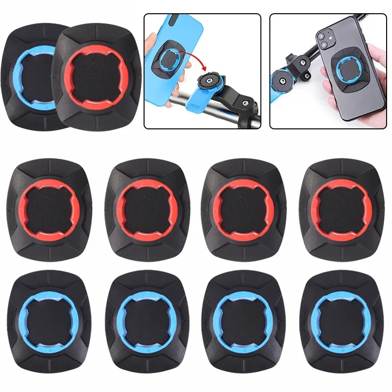 Bersepeda Handphone Hold Security Lock Patch Rotatable Sepeda Ponsel Bracket Patch Stang Sepeda Bracket Plat Stiker Motor Bersepeda Ponsel Holder Paster Untuk Ponsel 4.7-7.2 inch