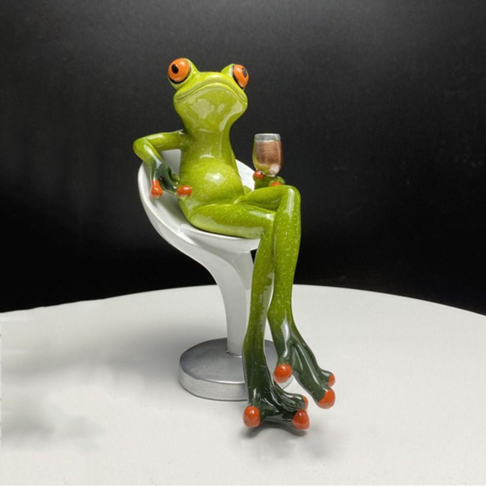 Lanfy Patung Kodok Fashion Kreatif Hadiah Ulang Tahun Dekorasi Ruang Tamu Tabletop Penempatan Untuk Interior Leggy Frog Statue