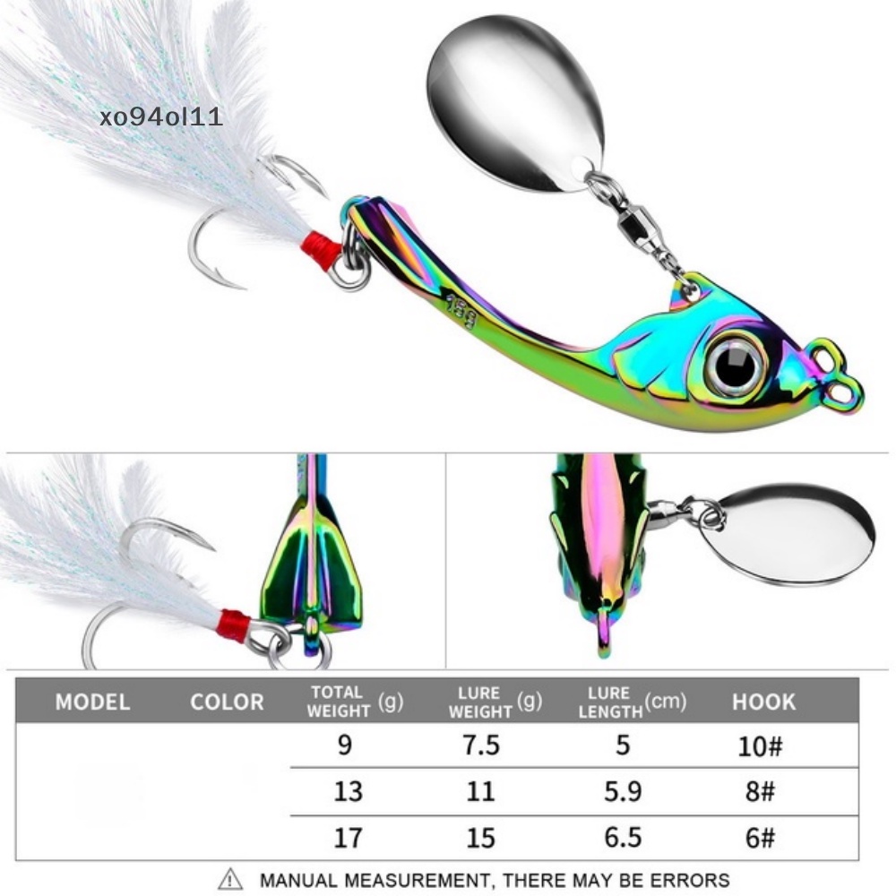 Xo Spinner Umpan 9g 13g 17g Metal Vib Fishing Lure Troli Rotag Sendok Wobbler S OL