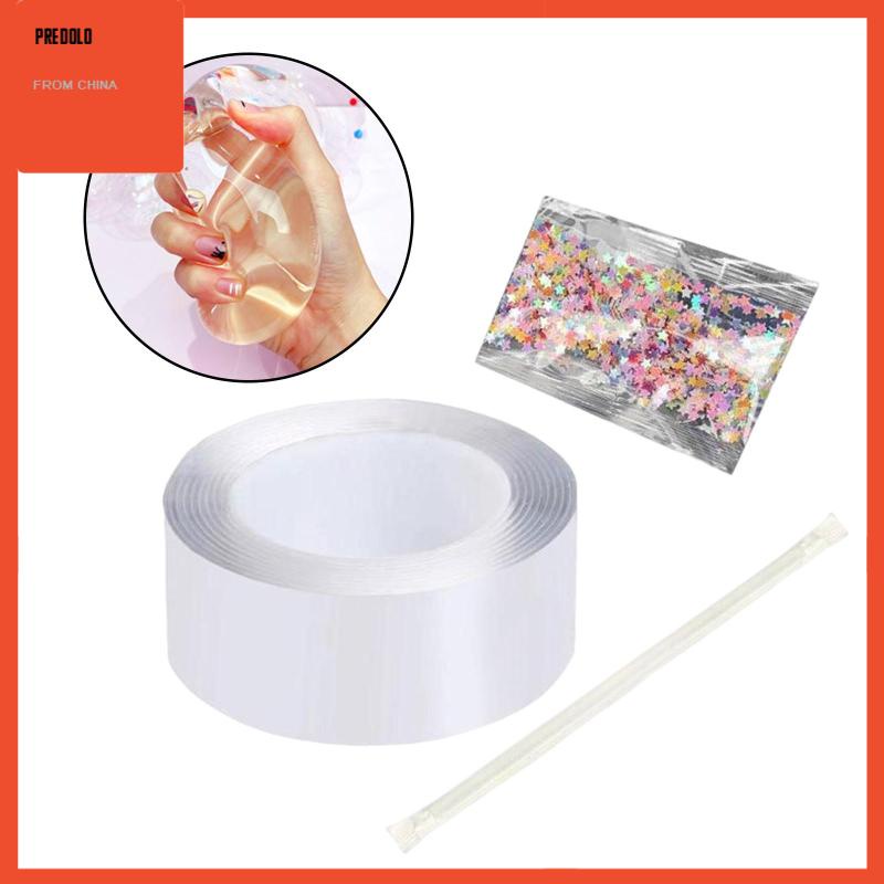 [Predolo] Nano Bubble Tape Mainan Super Elastis Bubble Blowing Tape DIY Mainan Nikmat Pesta fitshoid 100cmx3cmx0.1cm