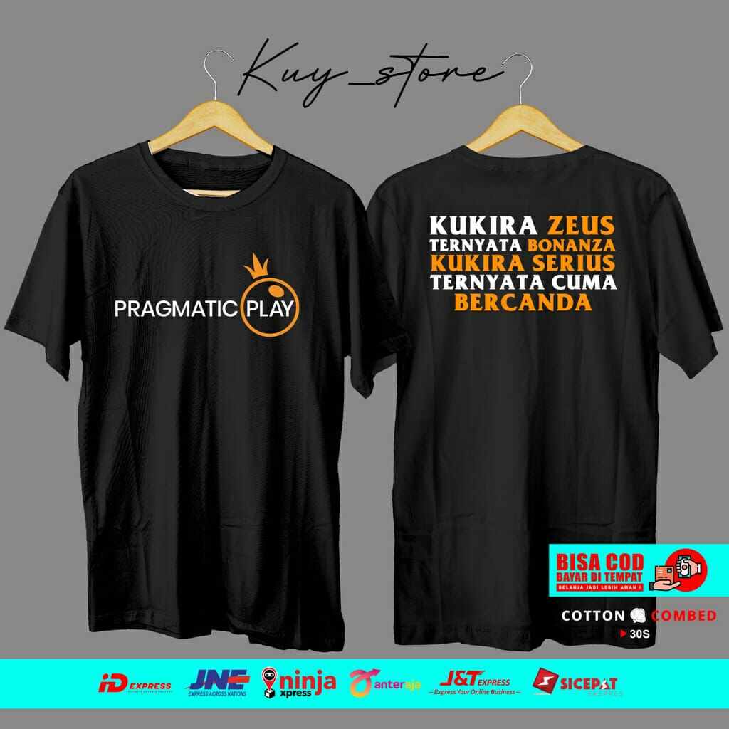 Kaos Slot keren FREE STICKER Baju Slot T-shirt Premium-Kaos Pragmatic Play ZEUS