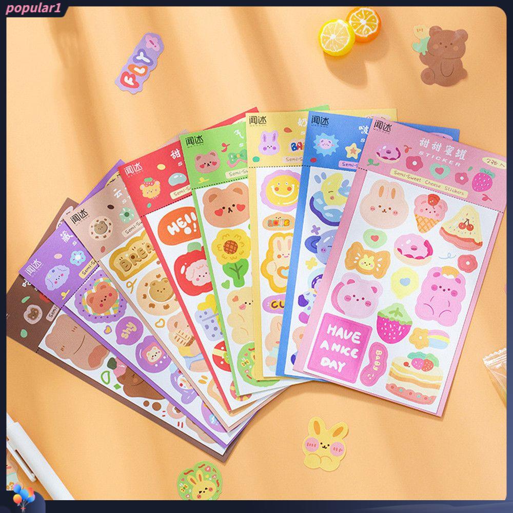 Populer Stationery Sticker Cute Diary Bahan Stiker Hias Kartun