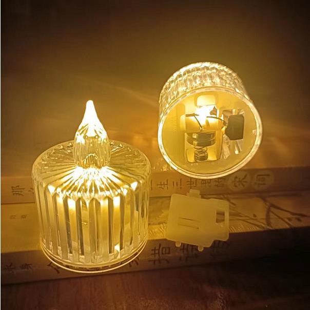 Transparan Bar Candle Light LED Electronic Candle Bar Lampu Dekorasi Hadiah Ulang Tahun Lilin Led Akrilik