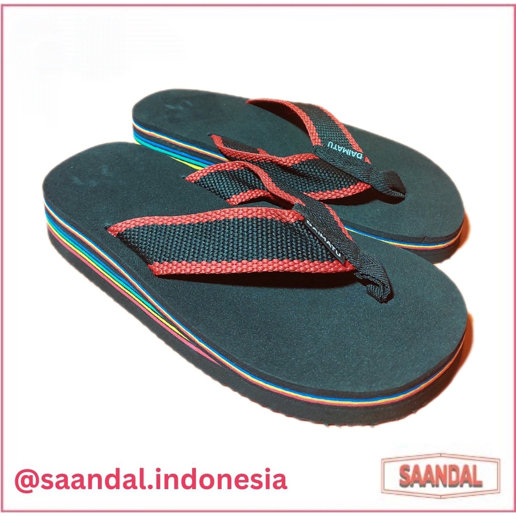 Sandal Jepit Karet Tebal Retro Daimatu Best Surf Pria Wanita Anak