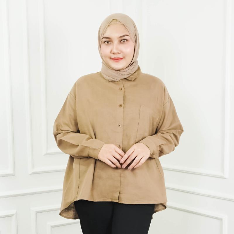 Kemeja Cessa Oversize (Linen) - CALAMBY