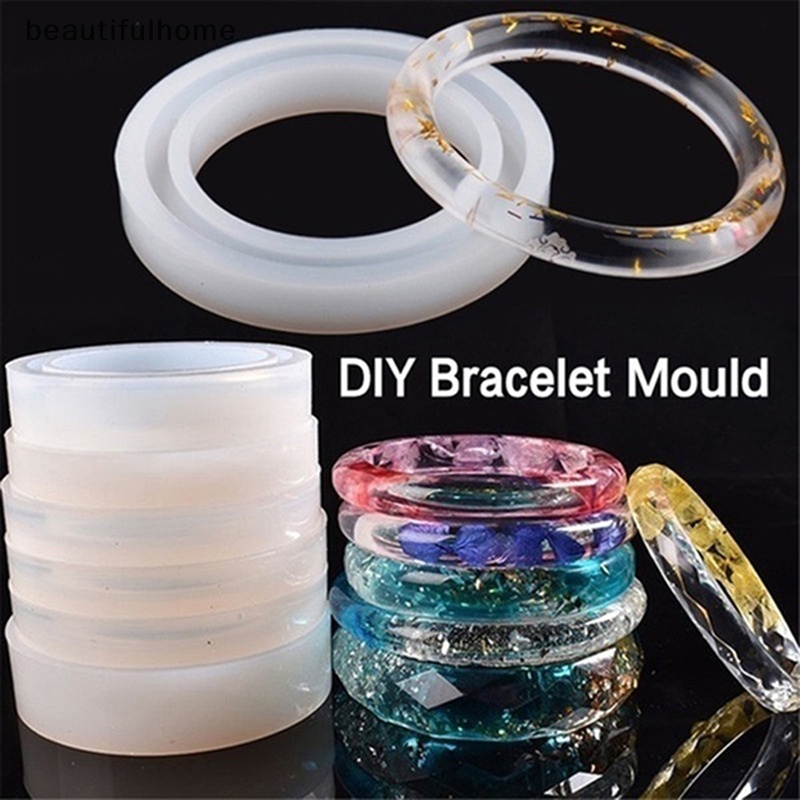 {beautifulhome} Cetakan Gelang Epoxy Kristal Resin DIY Silikon Cetakan Cermin Tembus Tinggi.