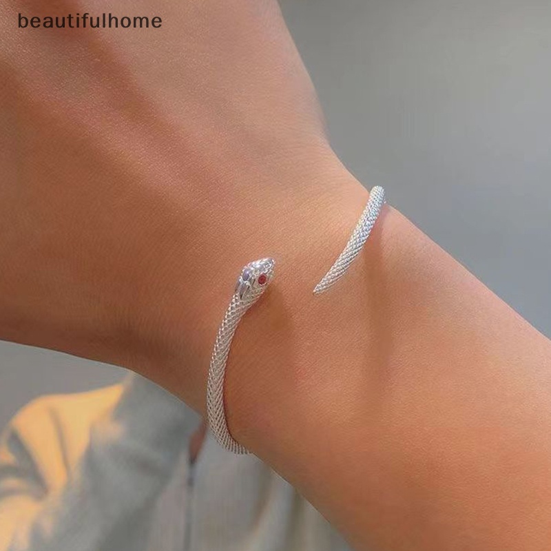 {beautifulhome} Punk Hewan Kecil Perak Ular Gelang Serbaguna Desain Sederhana Adjustable Bangles Hip Hop Untuk Wanita Tekstur Tinggi Gelang Perhiasan Fashion Hadiah.